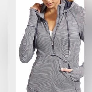 Athleta navy polka dot quarter zip hoodie